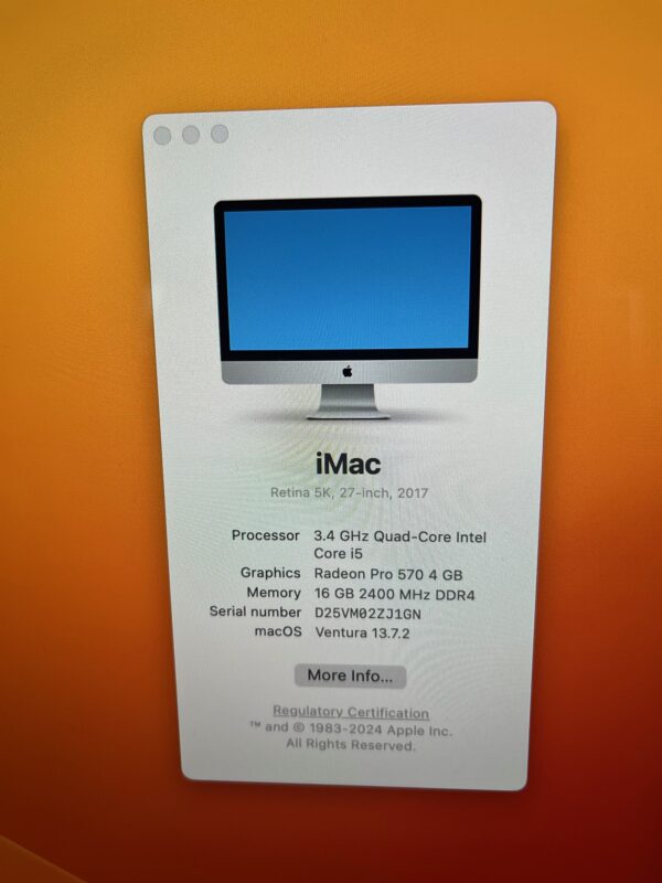 IMAC 27" 2017 16 GB RAM 500 GB HDD - Image 6